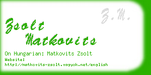 zsolt matkovits business card